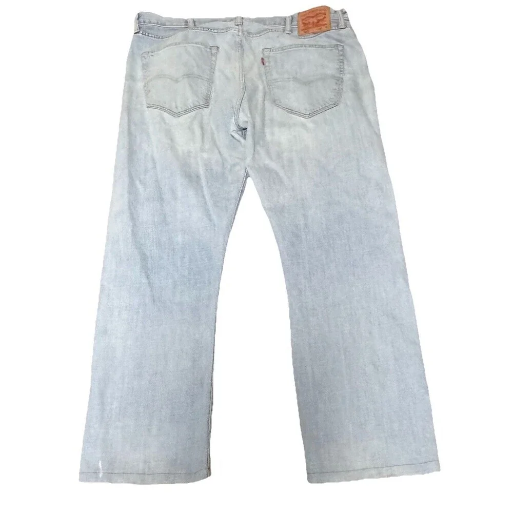 Levi’s 501 Button Fly Jeans Mens W40 L34 Light Wash Straight Leg Denim